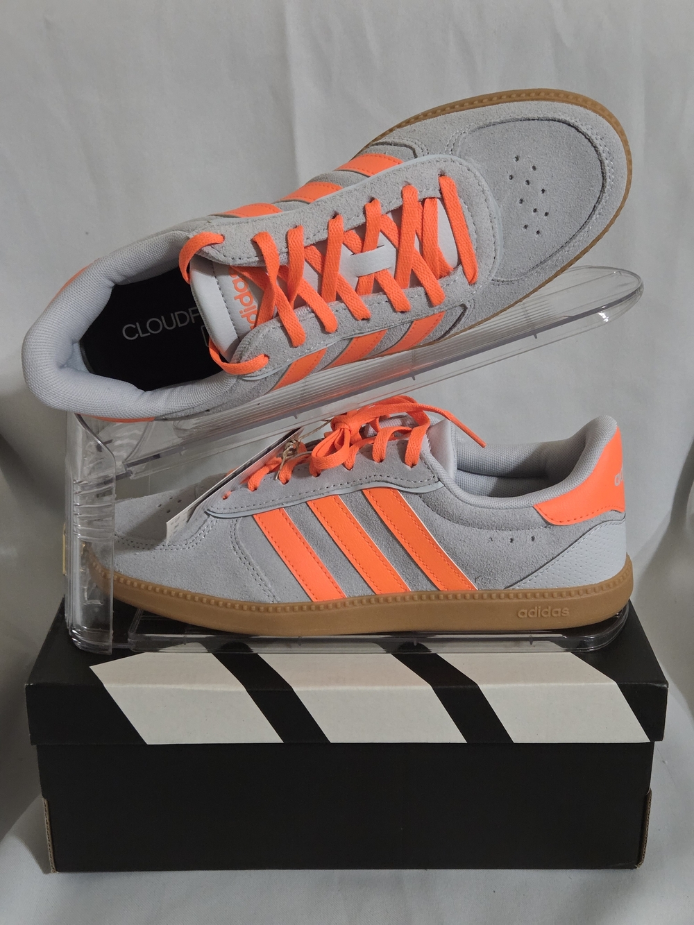 ADIDAS Breaknet Sleek Halo Suede Lucid Orange Sneakers US Women Size 7.5 (NWT)